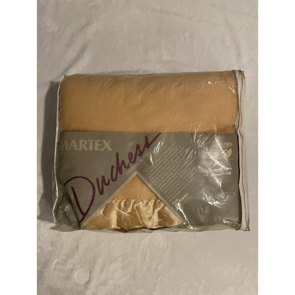 Martex Duchess Vintage Thermal Blanket Satin Trim Binell Twin Size Nap Guard